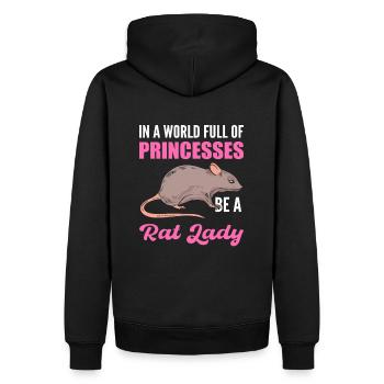 Dans un monde plein de princesses, soyez une dame rat - Sweat à capuche Premium bio Homme - noir - Dos - Nico (187cm)
