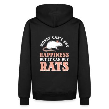 Money Can't Buy Happiness But It Can Buy Rats Rat - Männer Premium Bio Hoodie - Schwarz - Hinten - Nico (187cm)
