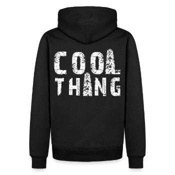 Cool Thing Track - Männer Premium Bio Hoodie - Schwarz - Hinten - Nico (187cm)