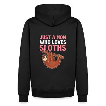 Juste une maman qui aime les paresseux Paresseux Maman - Sweat à capuche Premium bio Homme - noir - Dos - Nico (187cm)