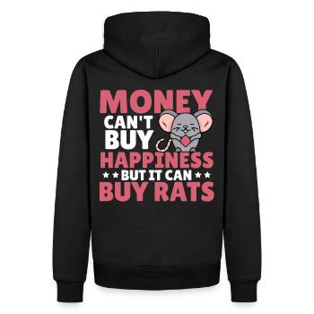 Money Can't Buy Happiness But It Can Buy Rats Rat - Männer Premium Bio Hoodie - Schwarz - Hinten - Nico (187cm)
