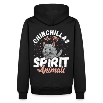 Chinchillas Are My Spirit Animals Chinchilla - Männer Premium Bio Hoodie - Schwarz - Hinten - Nico (187cm)