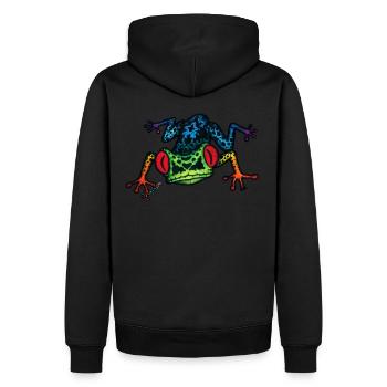Grenouille Cosmic - Sweat à capuche Premium bio Homme - noir - Dos - Nico (187cm)