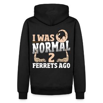 I Was Normal 2 Ferrets Ago Pet Ferret Owner - Männer Premium Bio Hoodie - Schwarz - Hinten - Nico (187cm)
