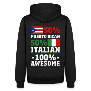 Puerto Rican Italian 100% Awesome Puerto Rico - Männer Premium Bio Hoodie - Schwarz - Hinten - Nico (187cm)