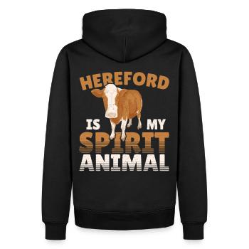 Hereford Is My Spirit Animal Hereford Cattle Cow - Männer Premium Bio Hoodie - Schwarz - Hinten - Nico (187cm)