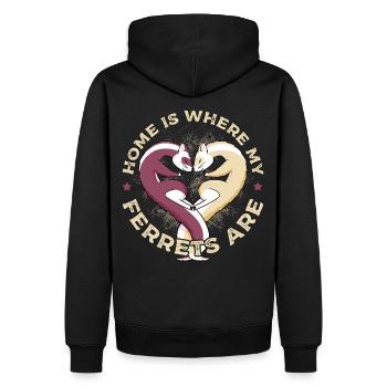 Home Is Where My Ferrets Are Pet Ferret Lover - Männer Premium Bio Hoodie - Schwarz - Hinten - Nico (187cm)