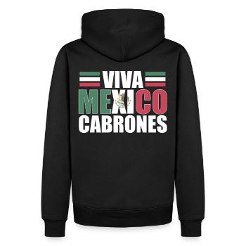 Viva Mexico Cabrones Mexican - Männer Premium Bio Hoodie - Schwarz - Hinten - Nico (187cm)
