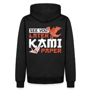 See You Later Kami Paper Origami Paper Folding - Männer Premium Bio Hoodie - Schwarz - Hinten - Nico (187cm)