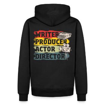 Scénariste Producteur Acteur Réalisateur Cinéaste - Sweat à capuche Premium bio Homme - noir - Dos - Nico (187cm)