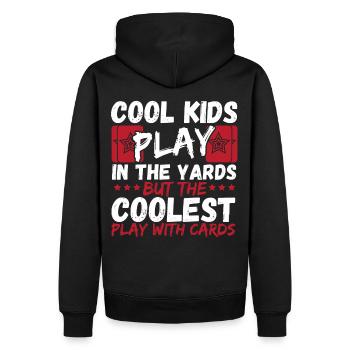 The Coolest Play With Cards Trading Card Game - Männer Premium Bio Hoodie - Schwarz - Hinten - Nico (187cm)