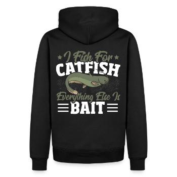 Je pêche le poisson-chat Tout le reste est un appât - Sweat à capuche Premium bio Homme - noir - Dos - Nico (187cm)