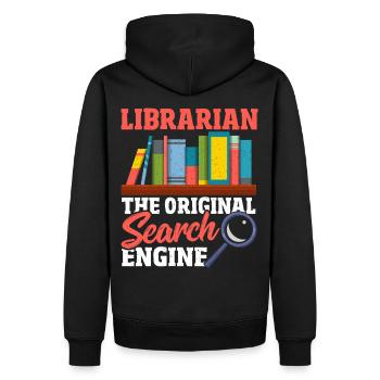 Bibliothécaire L’amateur de livres originaux du moteur de recherche - Sweat à capuche Premium bio Homme - noir - Dos - Nico (187cm)