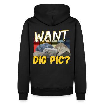 Want Dig Pic? Mineral Collecting Ores Collector - Männer Premium Bio Hoodie - Schwarz - Hinten - Nico (187cm)