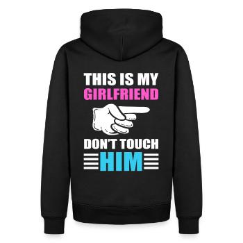 This is My Girlfriend Don't Touch Him LGBT Gay - Männer Premium Bio Hoodie - Schwarz - Hinten - Nico (187cm)