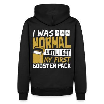 I Was Normal Until My First Booster Pack Trading - Männer Premium Bio Hoodie - Schwarz - Hinten - Nico (187cm)