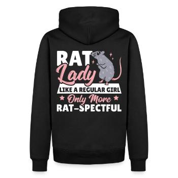 Rat Lady Comme une fille ordinaire seulement plus - Sweat à capuche Premium bio Homme - noir - Dos - Nico (187cm)