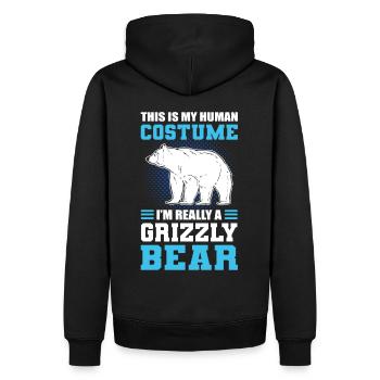 This Is My Human Costume I'm Really A Grizzly - Männer Premium Bio Hoodie - Schwarz - Hinten - Nico (187cm)
