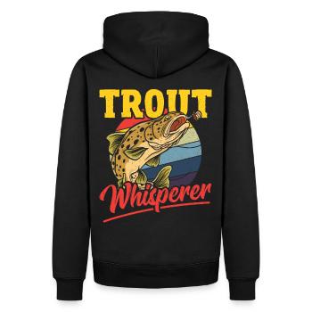 Trout Whisperer Trout Fishing Fish Hunting - Männer Premium Bio Hoodie - Schwarz - Hinten - Nico (187cm)
