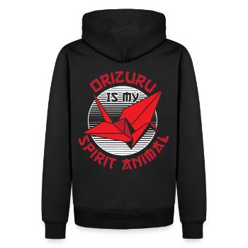 Orizuru Is My Spirit Animal Origami Paper Folding - Männer Premium Bio Hoodie - Schwarz - Hinten - Nico (187cm)