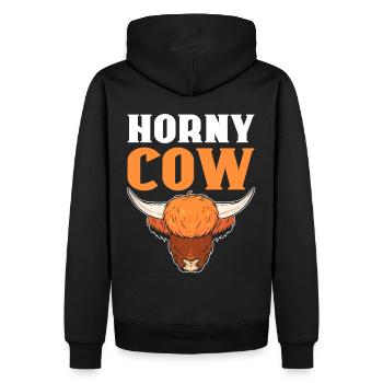 Éleveur de bovins Horny Cow Highland - Sweat à capuche Premium bio Homme - noir - Dos - Nico (187cm)