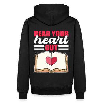 Lisez votre cœur Bibliothécaire Bibliothécaire Amateur de livres - Sweat à capuche Premium bio Homme - noir - Dos - Nico (187cm)