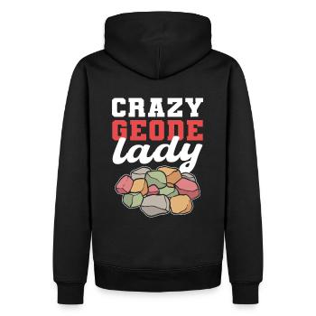 Crazy Geode Lady Mineral Collecting Ores - Männer Premium Bio Hoodie - Schwarz - Hinten - Nico (187cm)