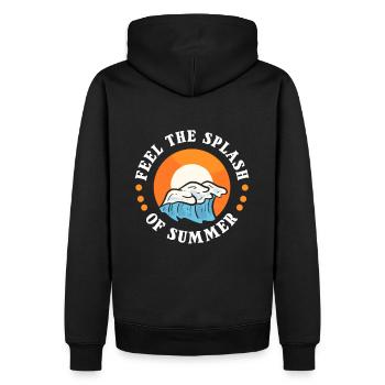 Feel The Splash Of Summer Swimming Water Pool - Männer Premium Bio Hoodie - Schwarz - Hinten - Nico (187cm)