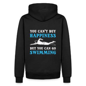 Vous ne pouvez pas acheter le bonheur, mais vous pouvez aller nager - Sweat à capuche Premium bio Homme - noir - Dos - Nico (187cm)