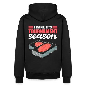 I Can’t. It‘s Tournament Season. Trading Card - Männer Premium Bio Hoodie - Schwarz - Hinten - Nico (187cm)