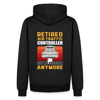 Contrôleur de la circulation aérienne à la retraite Aéroport d’aviation - Sweat à capuche Premium bio Homme - noir - Dos - Nico (187cm)