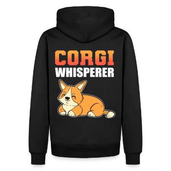 Corgi Whisperer Dog Lover Welsh Corgi - Sweat à capuche Premium bio Homme - noir - Dos - Nico (187cm)