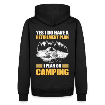 Oui J’ai un plan de retraite Je prévois camper - Sweat à capuche Premium bio Homme - noir - Dos - Nico (187cm)