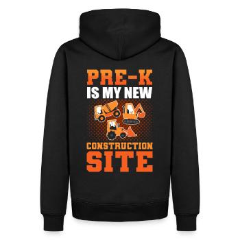 Pre-k est mon nouveau chantier de construction Retour à l’école - Sweat à capuche Premium bio Homme - noir - Dos - Nico (187cm)