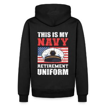 Ceci est mon uniforme de retraite de la marine armée américaine - Sweat à capuche Premium bio Homme - noir - Dos - Nico (187cm)