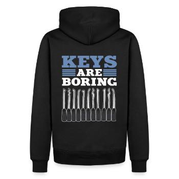 Keys Are Boring Locksmith Locksmithing - Männer Premium Bio Hoodie - Schwarz - Hinten - Nico (187cm)