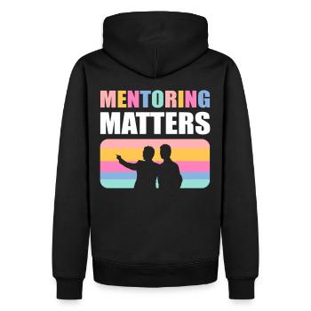 Mentoring Matters Coach Mentor Motivational - Männer Premium Bio Hoodie - Schwarz - Hinten - Nico (187cm)