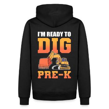 Je suis prêt à creuser un travailleur de la construction pré-K de retour - Sweat à capuche Premium bio Homme - noir - Dos - Nico (187cm)