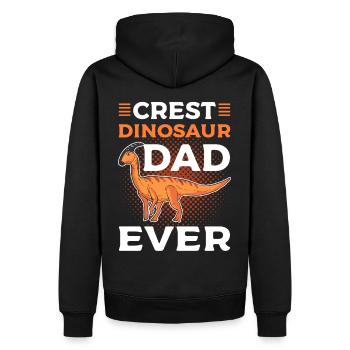 Crest Dinosaur Papa Ever Parasaurolophus Dinosaure - Sweat à capuche Premium bio Homme - noir - Dos - Nico (187cm)