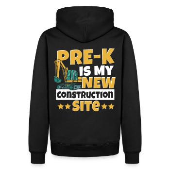 Pre-k est mon nouveau chantier de construction Retour à l’école - Sweat à capuche Premium bio Homme - noir - Dos - Nico (187cm)