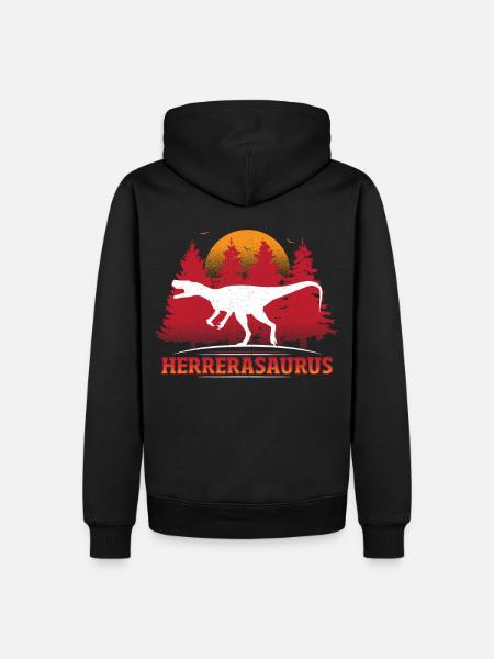 Herrerasaurus Dinosaur - Männer Premium Bio Hoodie - Schwarz