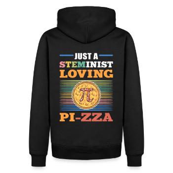 Just A Steminist Loving Pi-Zza Steminist Science - Männer Premium Bio Hoodie - Schwarz - Hinten - Nico (187cm)