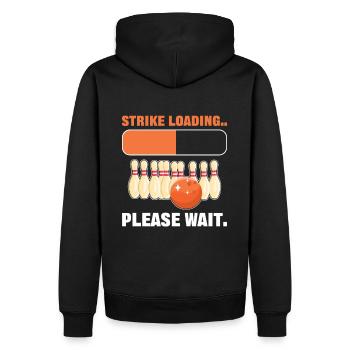 Strike Loading Please Wait Bowling Bowler - Männer Premium Bio Hoodie - Schwarz - Hinten - Nico (187cm)