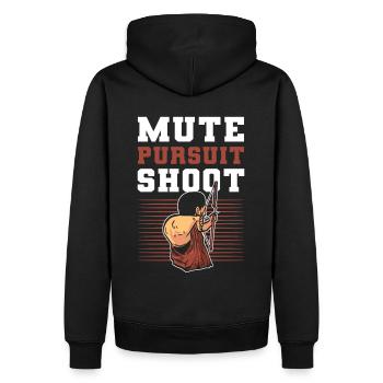 Mute Pursuit Shoot Archery Archer - Men’s Premium Organic Hoodie - black - Back - Nico (187cm)