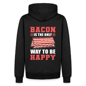 Bacon Is The Only Way To Be Happy Bacon and Egg - Men’s Premium Organic Hoodie - black - Back - Nico (187cm)