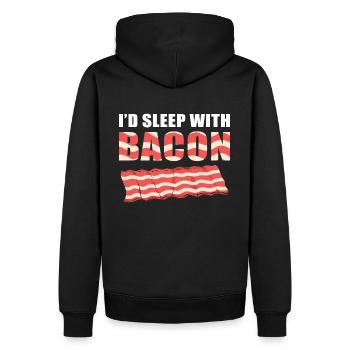 I'd Sleep With Bacon Pig Ham Meat BBQ Bacon and - Men’s Premium Organic Hoodie - black - Back - Nico (187cm)
