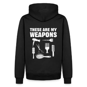 Ce sont mes armes Ciseaux de coiffeur - Sweat à capuche Premium bio Homme - noir - Dos - Nico (187cm)