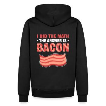 Speck Sau Schinken Barbecue Geräucherter-Speck - Männer Premium Bio Hoodie - Schwarz - Hinten - Nico (187cm)