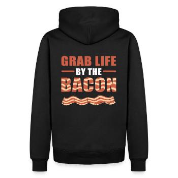 Grab Life By The Bacon Bacon Breakfast Bacon and - Men’s Premium Organic Hoodie - black - Back - Nico (187cm)