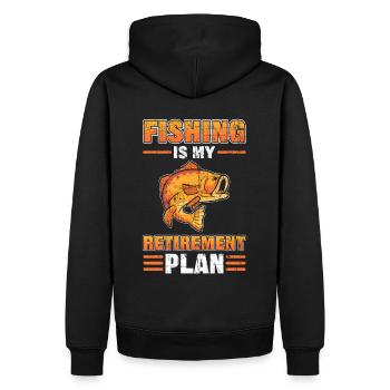 Fishing Is My Retirement Plan Fish Hunting - Männer Premium Bio Hoodie - Schwarz - Hinten - Nico (187cm)